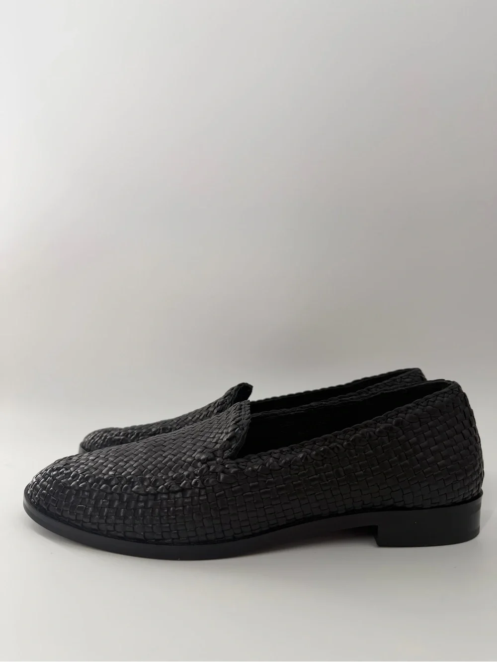 Cos Hand Woven Leather Black Loafers